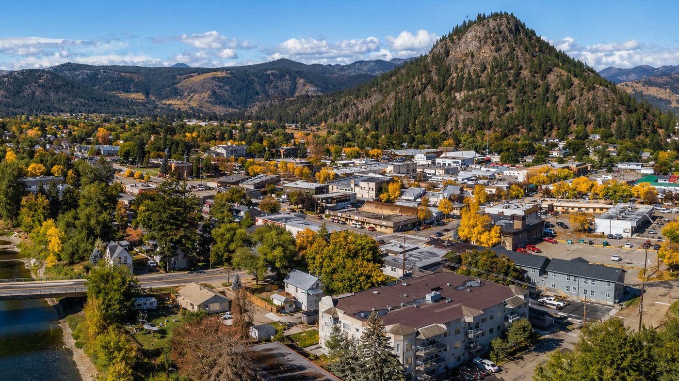 Aerial view of Grand Forks valley