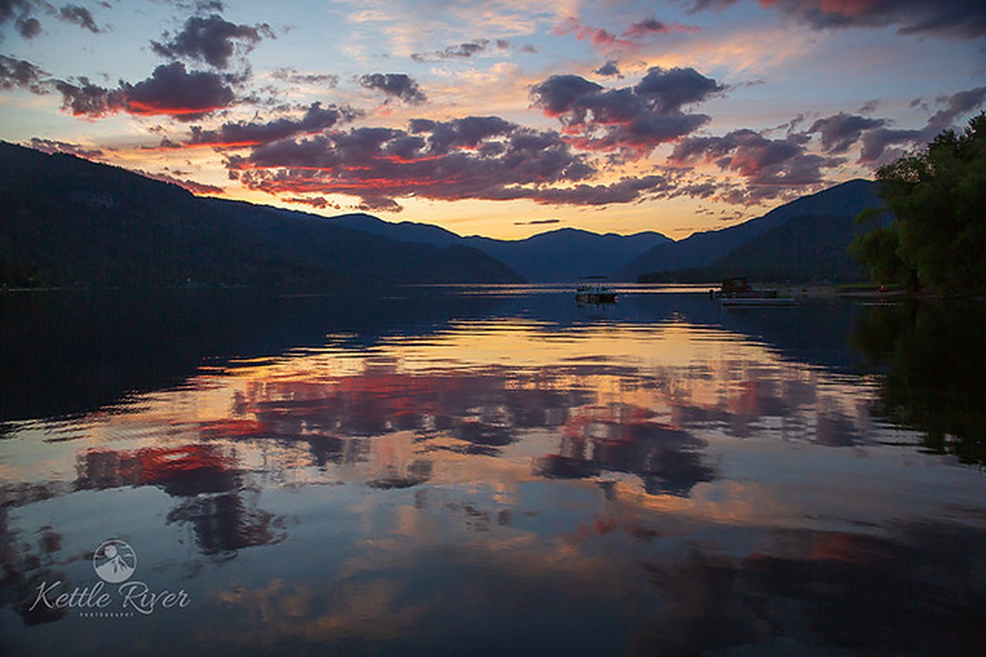 Sunset over Christina Lake